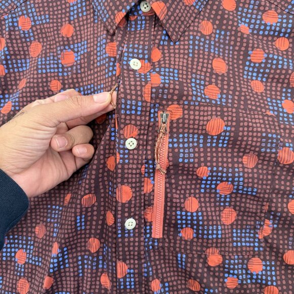 REI Co Op Shirt Mens M Orange Trailmade Hiking Performance Outdoor Button Up - Picture 8 of 9